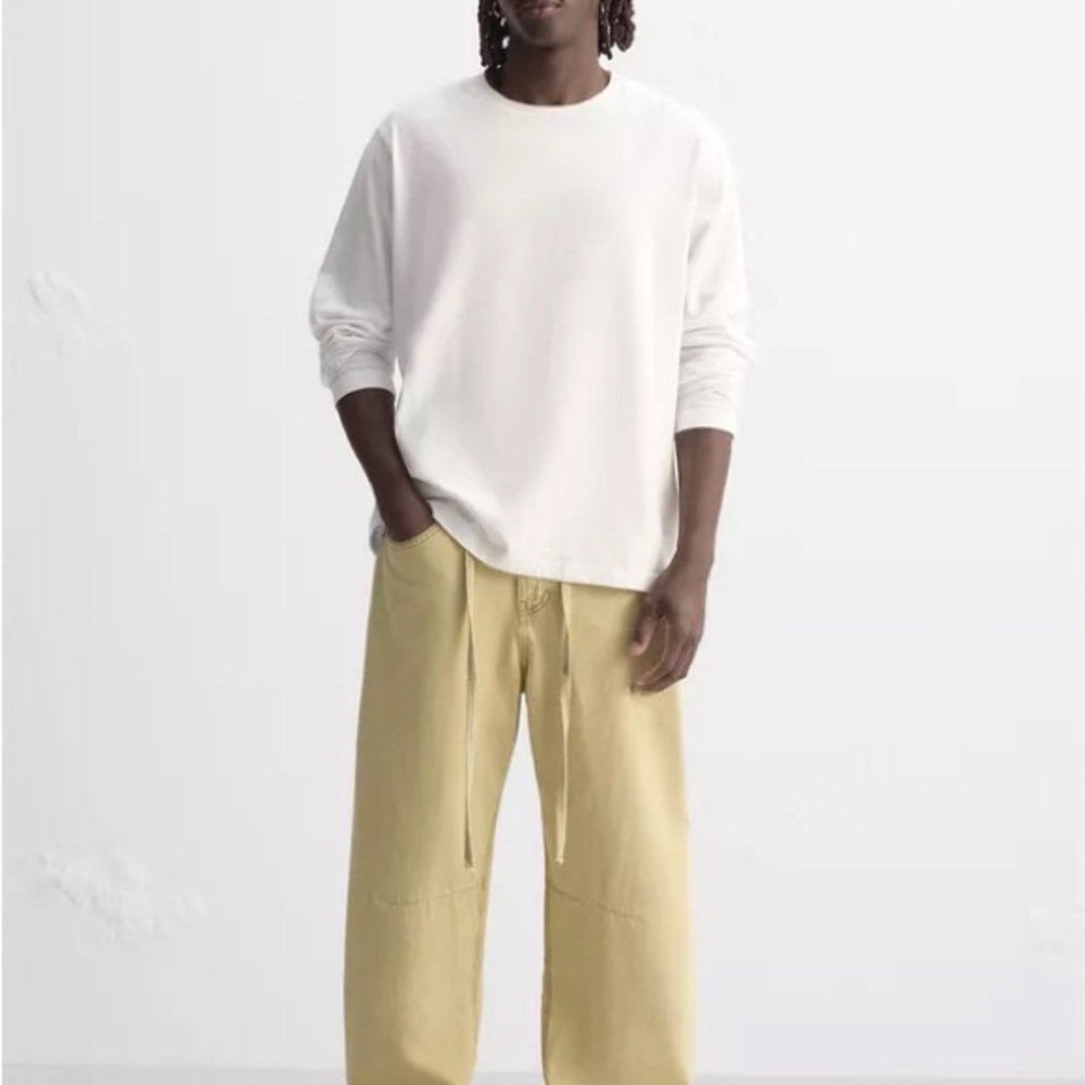 Zara Waxed Effect Baggy Fit Jeans